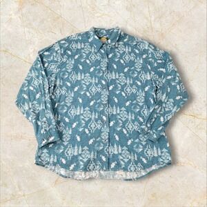 Cabelas Women's Aztec Southwestern Button Down Shirt Heavy Weight LS Flannel 2XL